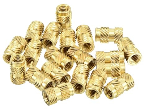 QUARKZMAN 80 Stück Gewindeeinsatz, Gerändelte Einpressmuttern M4 x 10mm L x 6mm OD 3D Druck Messingmuttern weibliche Gewindeeinsätze Messing Heizeinsatz Einbettungsmutter