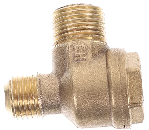 HOMSFOU Brass 2-Port Check Valve for Air Compressor Replacement with Threaded Ends, Sturdy Copper Valve Suitable for Air Compressor Parts and Pneumatic Tools