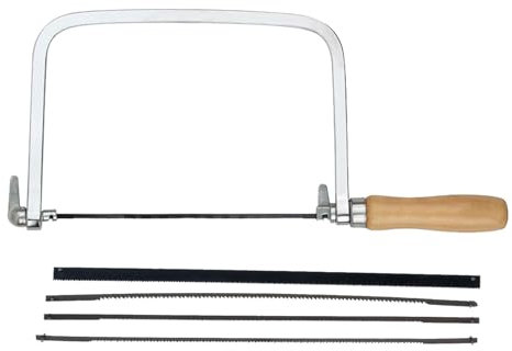 Seghetto da Traforo, Arco per Sega da Traforo, Seghetto per Gioielli, Seghe a Mano, seghetto a Forma di U, Sega per Gioielleria, sega da traforo per Lavorazione del Legno, con 4 Lama di Ricambio