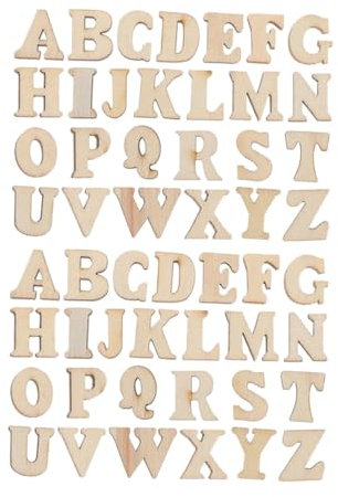 ERINGOGO 104stücke Teiliges Naturbelassene Holzbuchstaben Zum Basteln Blanke Diy Alphabetscheiben Für Kreative Handwerksprojekte Individuelle Dekoration Für Kinderzimmer Hochzeit Karten