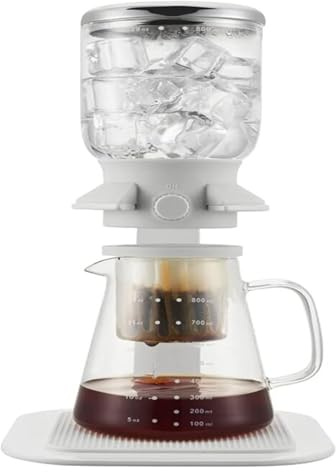 Cafetière à Siphon, Machine à Café à Siphon, Théière goutte-à-goutte avec débit d'eau réglable et filtre en acier inoxydable for café ou thé