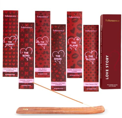 Folkulture Bastoncini di incenso con supporto, bastoncini di incenso alla