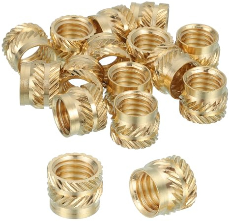 QUARKZMAN 26 Pcs Insert Fileté Métal, M8 Insert Laiton À Fixation Thermique, M8x10x8mm Pour Impression 3D Et Matière Plastique Écrous Femelles Moletés Pour Produits Électroniques