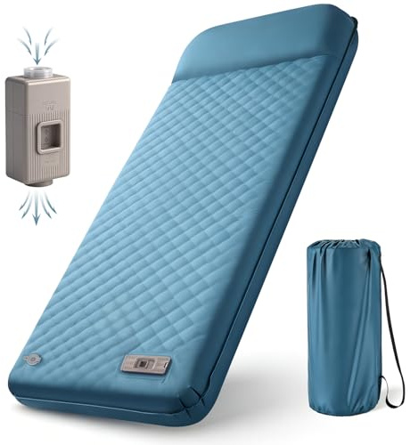 Self Inflating Sleeping Pad for Camping with Electric Pump, 3.15 Ultra-Thick Memory Foam Mattress with Built-in Pillow, 4-Season Portable Camping Mattress,Must-Have Gear for Travel,Tent & Car Camping