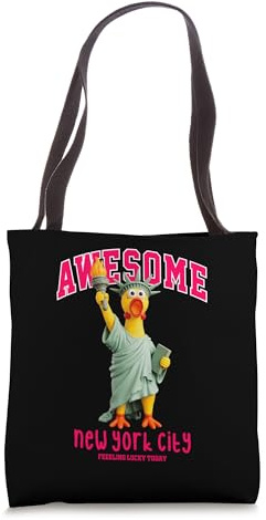 Funny New York City Statue of Liberty Yellow Rubber Duck Tote Bag