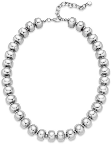 LILIE&WHITE Halskette Damen Bunt Harz Perlenkette - Große Walzenförmige Perlen Kurz Choker Statement Kette, Bunter Modeschmuck für Sommer Strand & Alltag, Verstellbar
