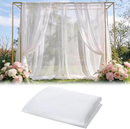 Organza Stoff Meterware, 6m x 160cm Weißer Organza Stoff | Tüllstoff Tüll Stoffe Zum Nähen, Netzstoff Dekostoff Für Arbor Hochzeit Vorhang Hochzeitsbogen Freihanddeko Torbogen