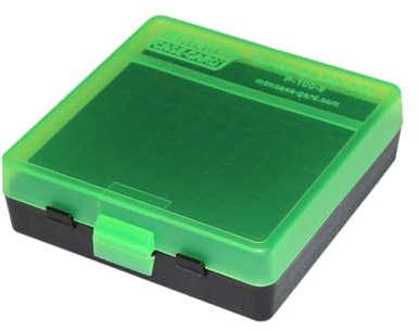 MTM Case-Gard P-100-3-16T Ammo Box, 100 Round Flip-Top, Fits 38-357, Durable, Scuff Resistant Ammo Storage, USA Made, Green/Black