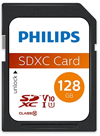 Philips Ultra Speed SDXC Card 128 GB UHS-I U1,velocità di lettura fino a 80 MB/s,V10,scheda di memoria per fotocamere,tablet,PC,lettore di schede,video Full HD