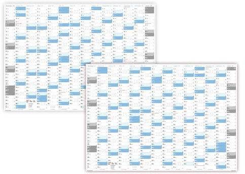 XL Wandkalender DIN A1 2027 und 2028 – Wandkalender Jahreskalender groß – extra große Tageskästchen – gerollte Lieferung blau2