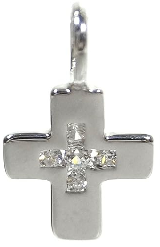 Basic Silber SKE52 Kinder Anhänger Kreuz Sterling-Silber 925 weiß Zirkonia