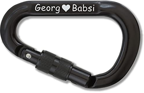 3Dglas Stubai HMS Karabinerhaken Pro HMS | persönliche Gravur | Geschenk für Kletterer