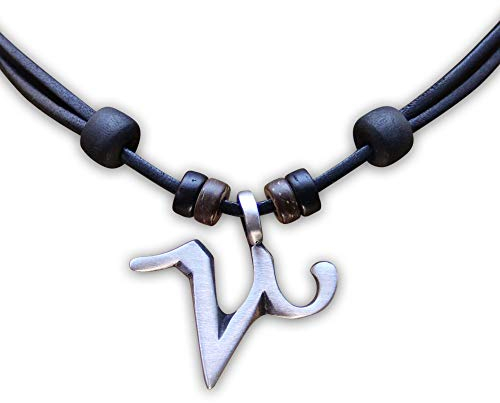 HANA LIMA 1 von 12 Sternzeichen Tierkreiszeichen an verstellbarer Halskette Horoskop Horoscope Lederkette Surferkette J - STEINBOCK (Capricorn) / 22. Dezember - 20. Januar