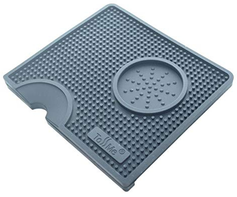 ToSSme Silikon Kaffee Tamper Matte, Espresso Silikon Matte, Kaffeepulver Pad, TM-CO01 Schwarz, 17 x 15 cm