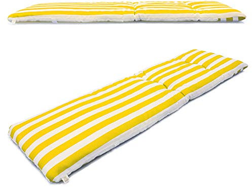VIGIVISION Cojín Tumbona. Colchóneta para Tumbona Medidas 180x55X8cm. Amarillo