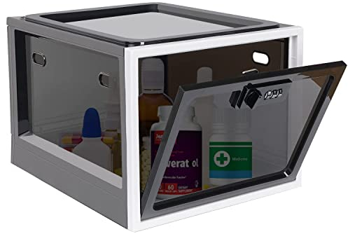 Gemaxvoled Abschließbare Box– Transparente Medikamentenbox zur Kindersicherung, Handy-Sperre & Snack-Kontrolle – BPA-freies Material, 12,6 Liter Fassungsvermögen, stapelbar & belüftet
