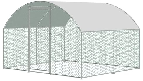KCT 2.5x3m Walk In Chicken Run Large Metal Coop Outdoor Enclosure Pen for Poultry Duck Rabbit Pet Dog Cat