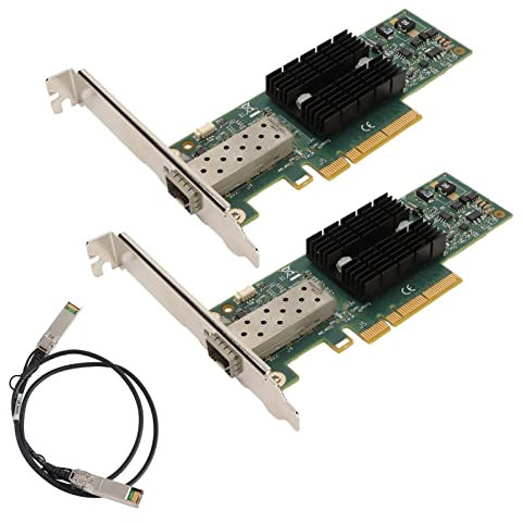 Tarjeta de Red, Tarjetas de Red Internas para Computadora, 2PCS MNPA19 XTR 10Gb SFP+ Tarjeta de Red PCIE con Cable de Conversión de 3.28 Pies Tarjeta Adaptadora de Red PICE para Windows para Varios Se