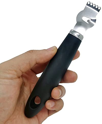 YIOIY Lemon Stainless Steel Zester Grater Orange Citru Kitchen Peeler Tool with Channel Knife (Silver-G1)