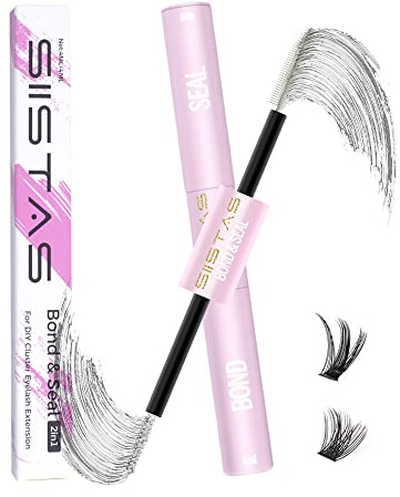 Lash Bond and Seal, Cluster Eyelash Glue for DIY Individual Eyelash Extensions,Super Strong Hold Cluster Lash Adhesive， Waterproof, Mascara Wand Individual Lashes Glue for Sensitive Eyes