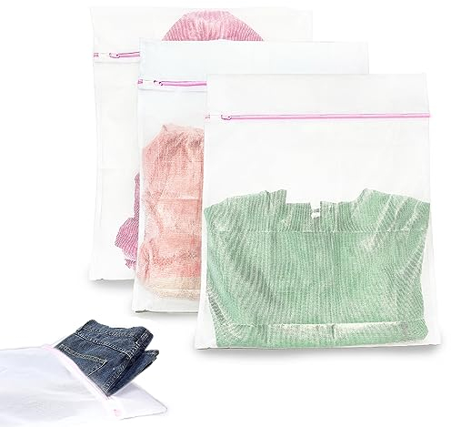 3 Stück wäschenetz wäschebeutel für waschmaschine, wäschesack reise wäschesack Waschnetztasche Mit Reißverschluss Geeignet für Mäntel, Pullover, Hemden, Socken, Jeans (40x50cm)