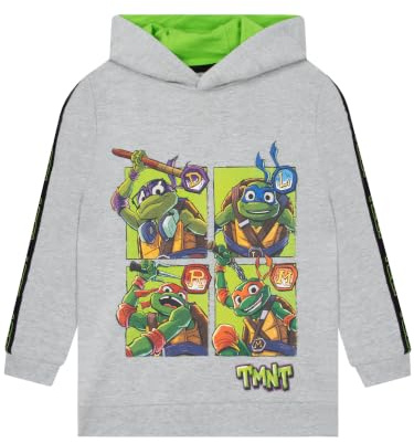 Teenage Mutant Ninja Turtles Boys Hoodie | Leonardo, Donatello, Raphael och Michelangelo Hoodie för barn | 134 | Officiell TMNT-varor