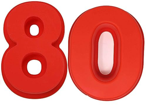 Van Der Linn Silicone Number Mould 80 Cake Baking Tin Mould Birthday Extra Large