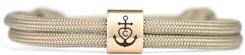 KOMIMAR Surfer Armband GLAUBE LIEBE HOFFNUNG persönliche Initiale im Herzen - viele Farben - personalisiert - Geschenkidee - Jungen Armband - Edelstahlarmband - Gravur Armband