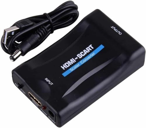 BUBUCAM Convertitore da HDMI a SCART universale AV Scaler adattatore 720p/1080p HD TV HDCP