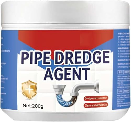 Leistungsstarker Waschbecken- und Abflussreiniger, Powerful Pipe Dredge Agent, Pipe Dredge, Powerful Sink and Drain Cleaner, Powder Agent for Kitchen Toilet Pipe Pipeline Dredging, 200g (1 Stück)