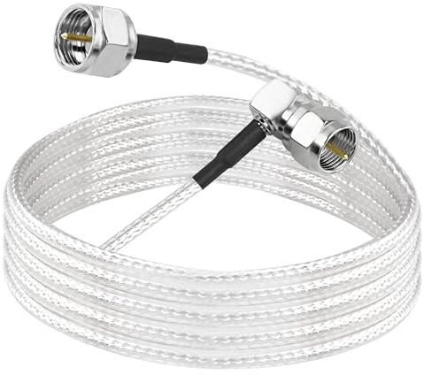 MEIRIYFA F-typ koaxialkabel, 90 ° vinklad till rak F typ hane RG316 digital RF koaxialkabel kabel för HDTV, CATV, modem, satellitmottagare (2M)