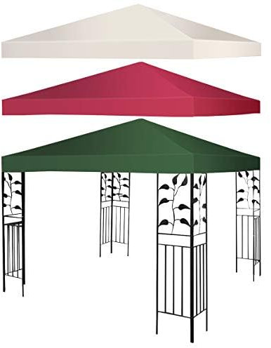 GOPLUS Ersatzdach für Pavillon 3x3m wasserdicht, Pavillondach Ersatzbezug Schutzhaube Dachplane Pavillionplane für Garten Pavillon (Dunkelgrün, Einzeldach)