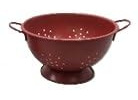 Colander, 21cm Diameter x 11.5cm Height, Enamel Coated, Stainless Steel (Red)