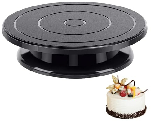 Tårtskiva | 28 cm lätt tårtbordsstativ robust tårtställ | roterande tårtfat skivspelare dekorationskit | halkfri praktiskt tårthållare stativ för fester, bröllop, födelsedagar, jul