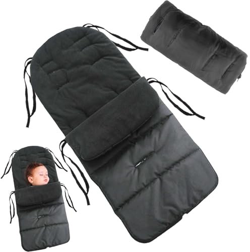SilverChry Babyschale Einlage, Babyschale Regenschutz, Decke Kinderwagen, Fußsack für Autositze, Winter Fußsack für Kinderwagen Buggy (Schwarz)