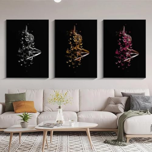 Sexy nackte Frauen, Gemälde und Schmetterlinge, Poster und Drucke, Figur, Kunst, Leinwand, Wandkunst, Bilder, Home Bar, Raumdekoration, 60 x 80 x 3 cm, rahmenlos