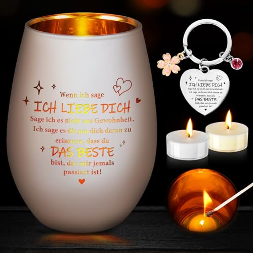Geschenke für Freundin Frauen Windlicht mit Gravur Geburtstagsgeschenk für Frauen Personalisierte Jahrestag Geschenk für Sie Beste Freundin Dankeschön Geschenke Weihnachten Valentinstag
