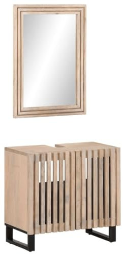 vidaXL 2-TLG. Badmöbel-Set Massivholz Mango