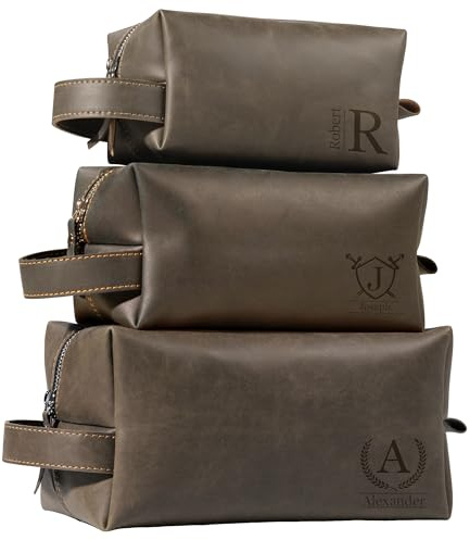 Easycosy personalisierter Kulturbeutel Herren, Kulturtasche mit Name & Text, Waschtasche als Reise zubehör, personalisierte Männer, Papa Freund - Geburtstag Jahrestag (S/M/L)