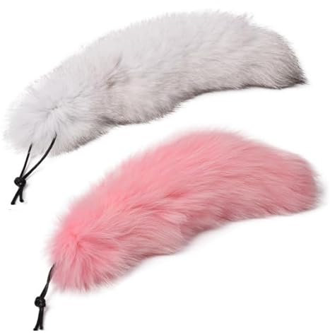 Nocyclonic 2 Pieces FuchsschwanzFuchsschwanz Anhänger etwa 40cm,fox tail,Fell Schwanz Keychain fox tail keychain Auto Schlüsselketten Anhänger Weich Flaumig Dicht Dekoration (Y)