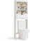 Bealife Étagère WC indépendante, Toilettes WC Rangement Meuble avec 3 Étagères Réglables et 1 Tiroir, Meuble WC Dessus de Toilette, 54 x 23 x 167 cm, Blanc