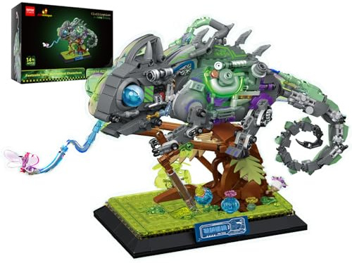 JMBricklayer Mechanisches Chamäleon Baukästen für Erwachsene 70124, Cooles Regenwaldtiere-Sammelmodell mit Sockel, Kreatives Design, Bauspielzeug, Geschenke für Erwachsene, Männer ab 14+