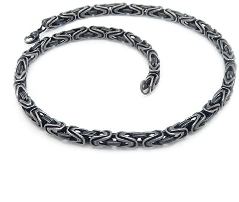 Calefee Halskette Edelstahl Herren, Königskette 65cm Damen 6mm Breit Herren Kette Hip Hop Ohne Anhänger