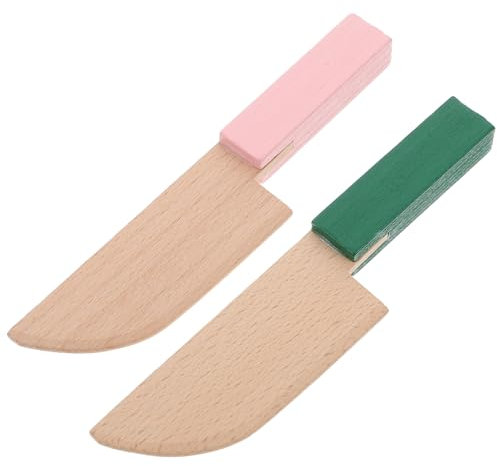 MOLUCKFU 2 Stück Kinder Simulationsmesser Aus Holz Sicheres Kleinkind Kochmesser Für Obst Gemüse Tragbares Lernspielzeug Umweltfreundliches Material Einfache Handhabung