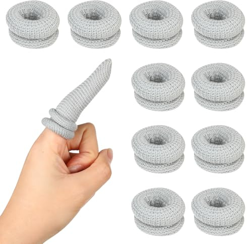 Finger Bandages 10Pcs Cotton Finger Cots Breathable Thumb Bandage Elastic Finger Gloves Tubular Gauze Finger Covers Finger Tips Protectors