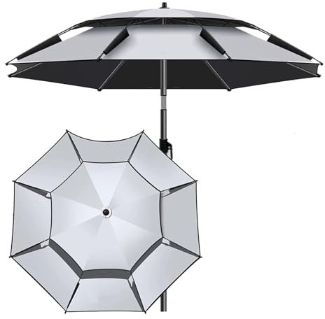 Parasol de Plage Inclinable, Parasol Pliable Portable avec Protection UPF50+, Résistant au Vent, pour Jardin, Piscine, Pêche(200cm/6.6ft)