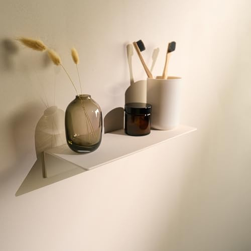Designfabrik Hamburg Wandregal | 30 cm Weiß | Kleberegal ohne Bohren | Duschregal selbstklebend | Ablage für Bad, Gästebad, Küche |Pulverbeschictet | Modernes Design | Aus Metall