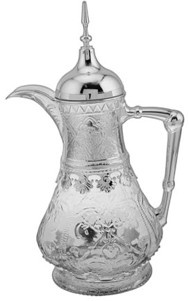 ULTECHNOVO Jarra De Vidrio Pequeña Jarra De Agua De Vidrio Diseño Oriental Para Té Helado y Limonada