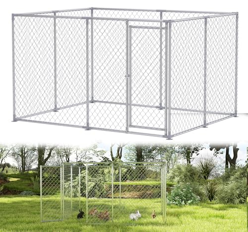 YRHome 2.5x2x1.5m offener Sommer-Hühnerstall ohne Dach verzinktes Freilaufgehege mit abschließbarer Tür für Hühner Gänse Küken