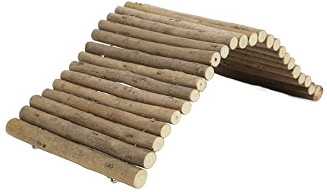 Qukaim Hamsterbrücke aus Holz, Kleintierbrücke, biegsame Brücke für Meerschweinchen, Frettchen, Igel, Chinchillas, kleine Kaninchen, 15 x 30 cm, flexibles Holzversteck